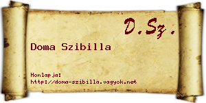 Doma Szibilla névjegykártya